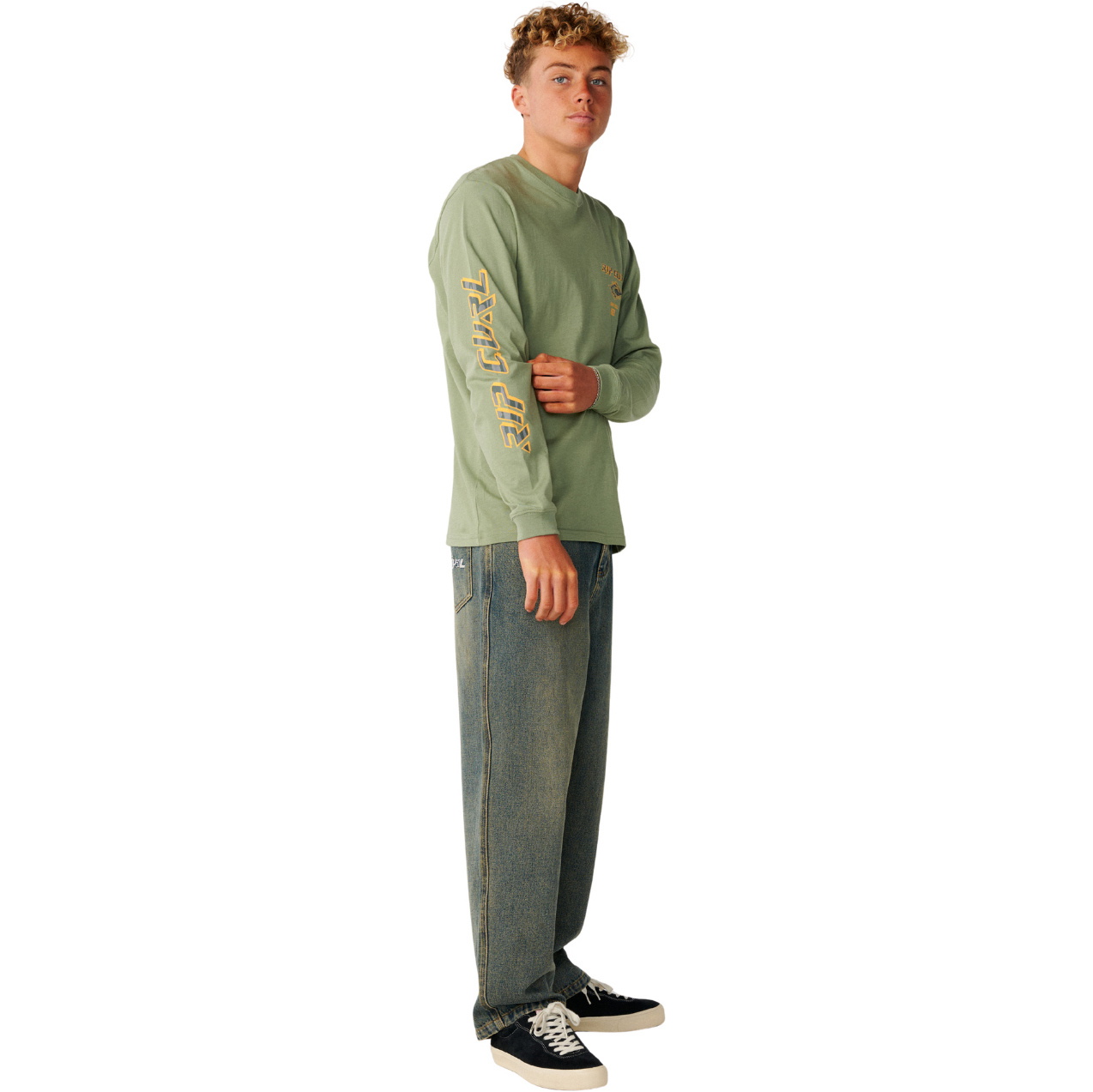 2026 Rip Curl Da Uomo Sfumatura Icona Manica Lunga Maglia T-Shirt 0BQMTE - Sage